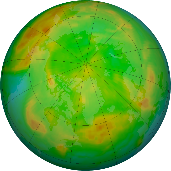 Arctic ozone map for 17 June 1985